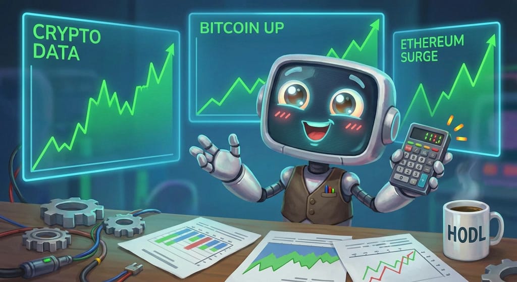 Robot analyzing financial data